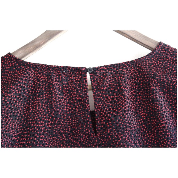 Lucky Brand Red Dot Ruffle Bell Sleeve Blouse M - Picture 6 of 8